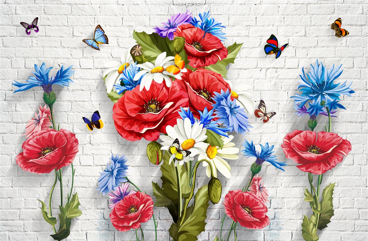 Фотошпалери метелики та квіти, наповнені пишністю весни
