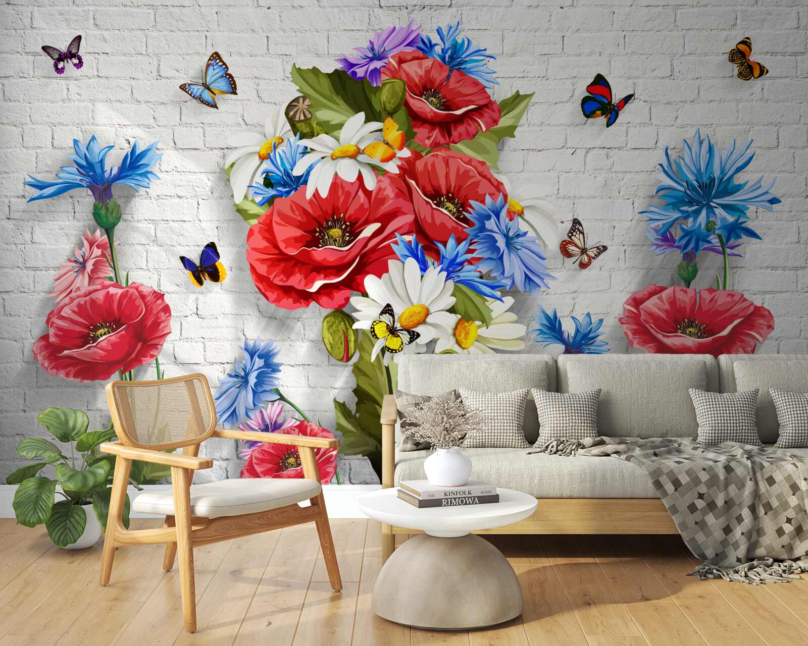 Фотошпалери метелики та квіти, наповнені пишністю весни