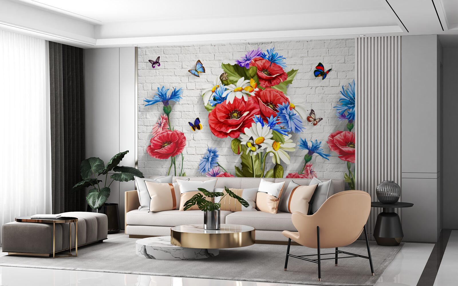 Фотошпалери метелики та квіти, наповнені пишністю весни