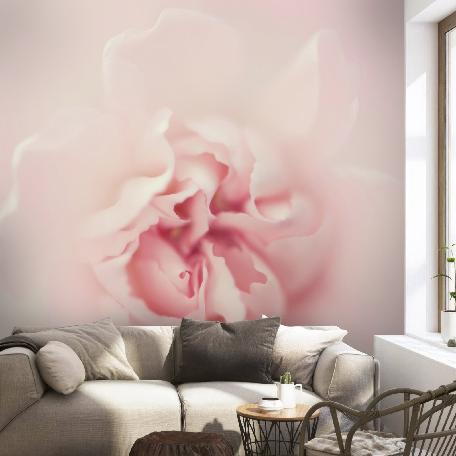 Фотошпалери детальне зображення серця рожевої квітки