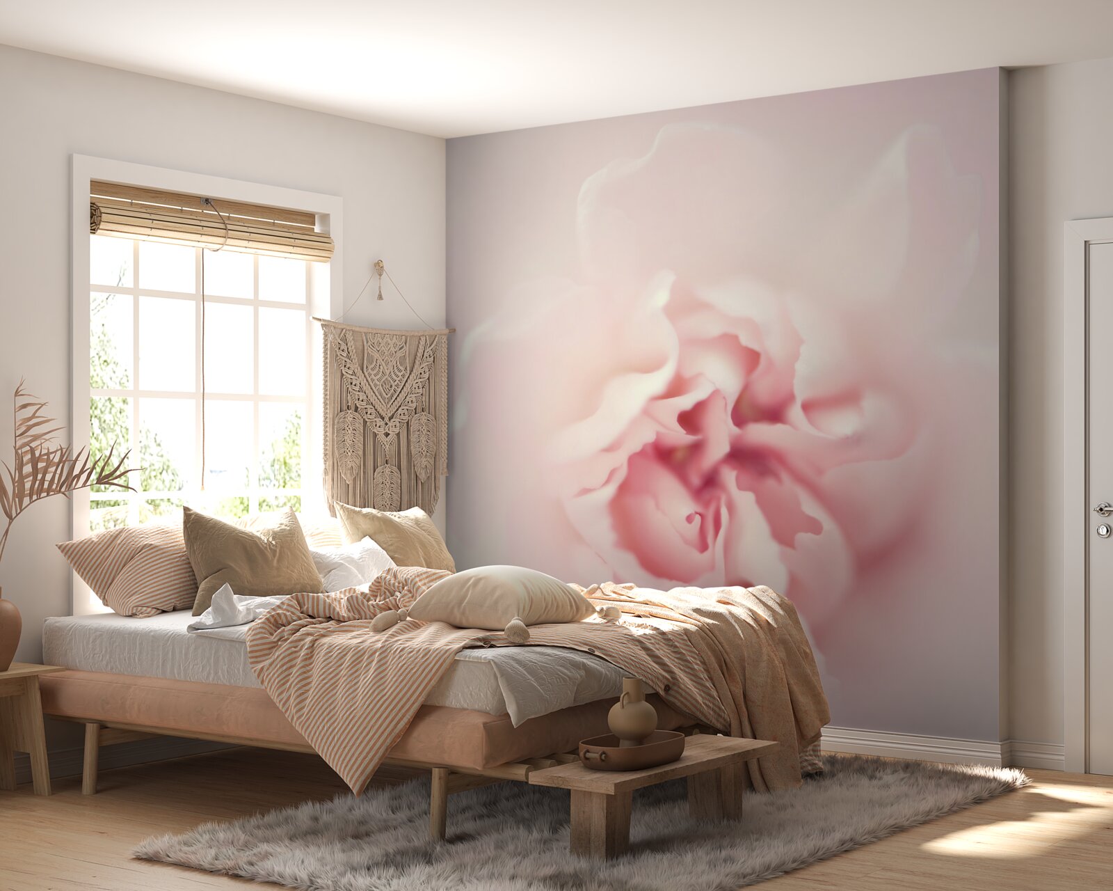 Фотошпалери детальне зображення серця рожевої квітки