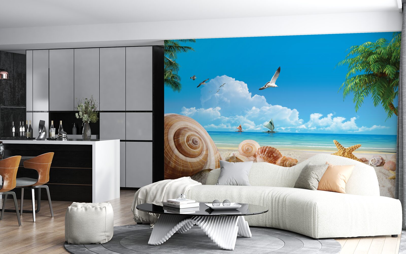 Фотошпалери мушлі на березі моря