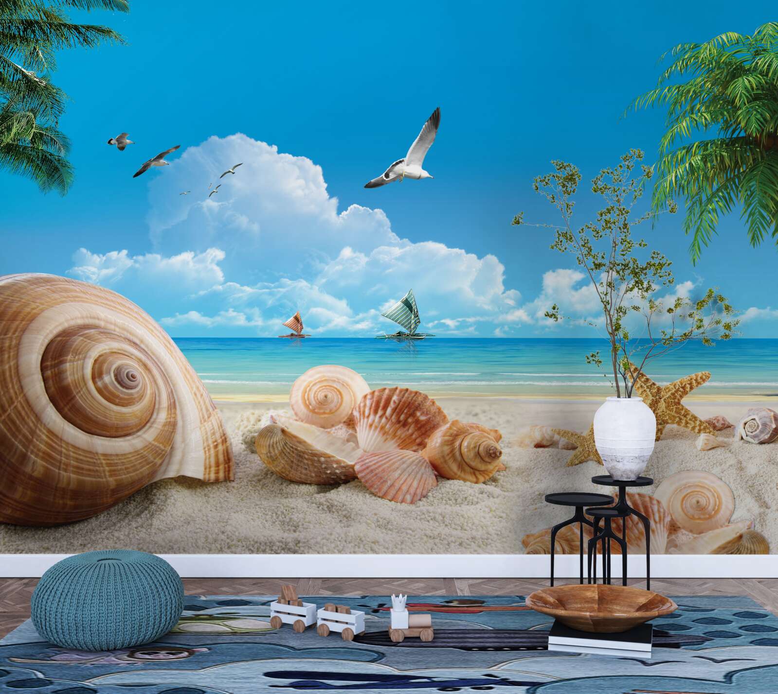 Фотошпалери мушлі на березі моря