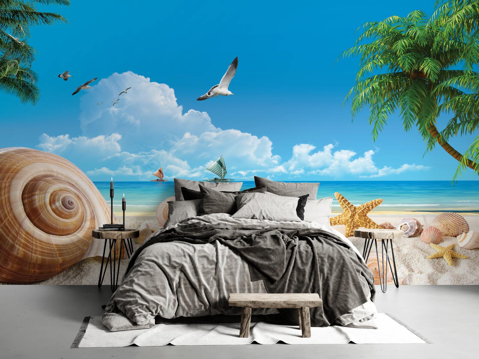 Фотошпалери мушлі на березі моря