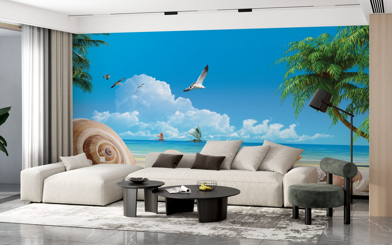 Фотошпалери мушлі на березі моря