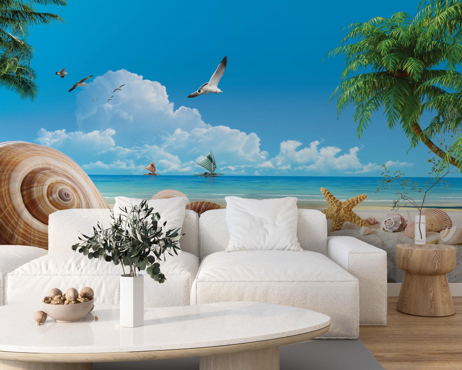 Фотошпалери мушлі на березі моря