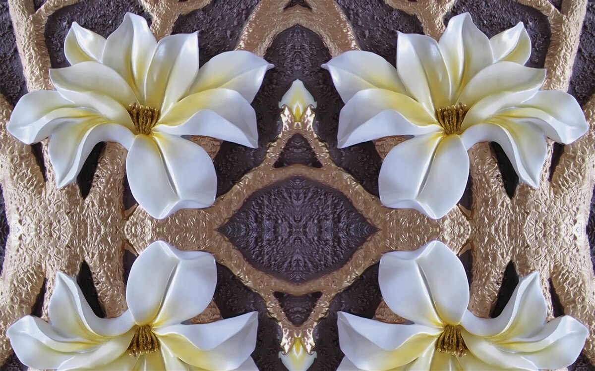 Фотошпалери великі білі квіти