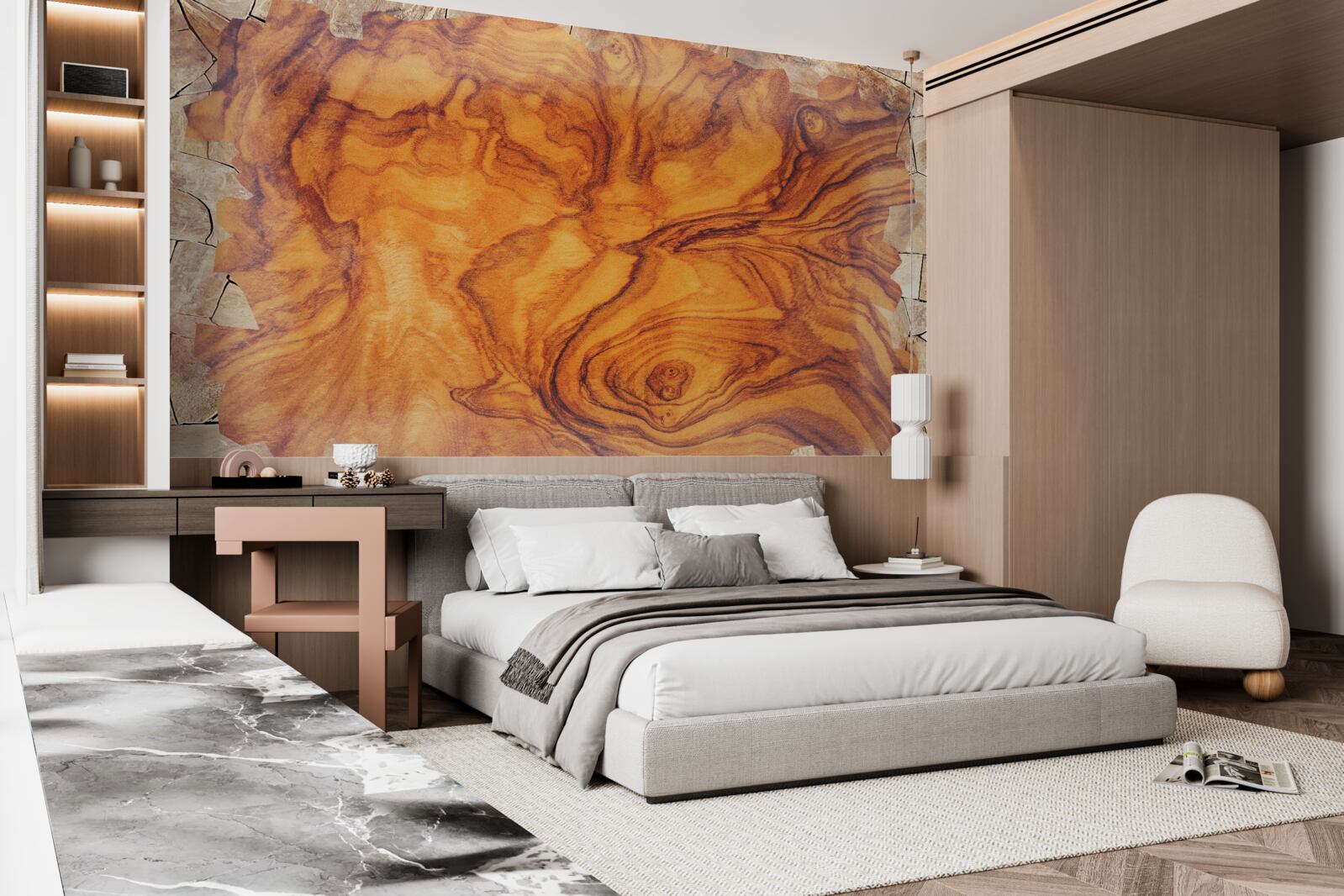 Фотошпалери червонувато-коричнева деревина