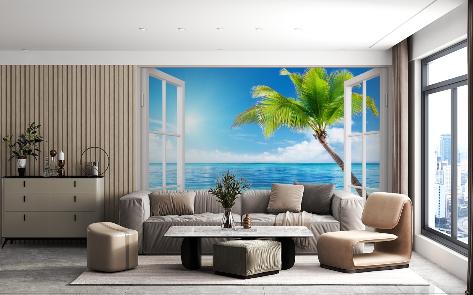 Фотошпалери За вікном екзотична тропічна насолода