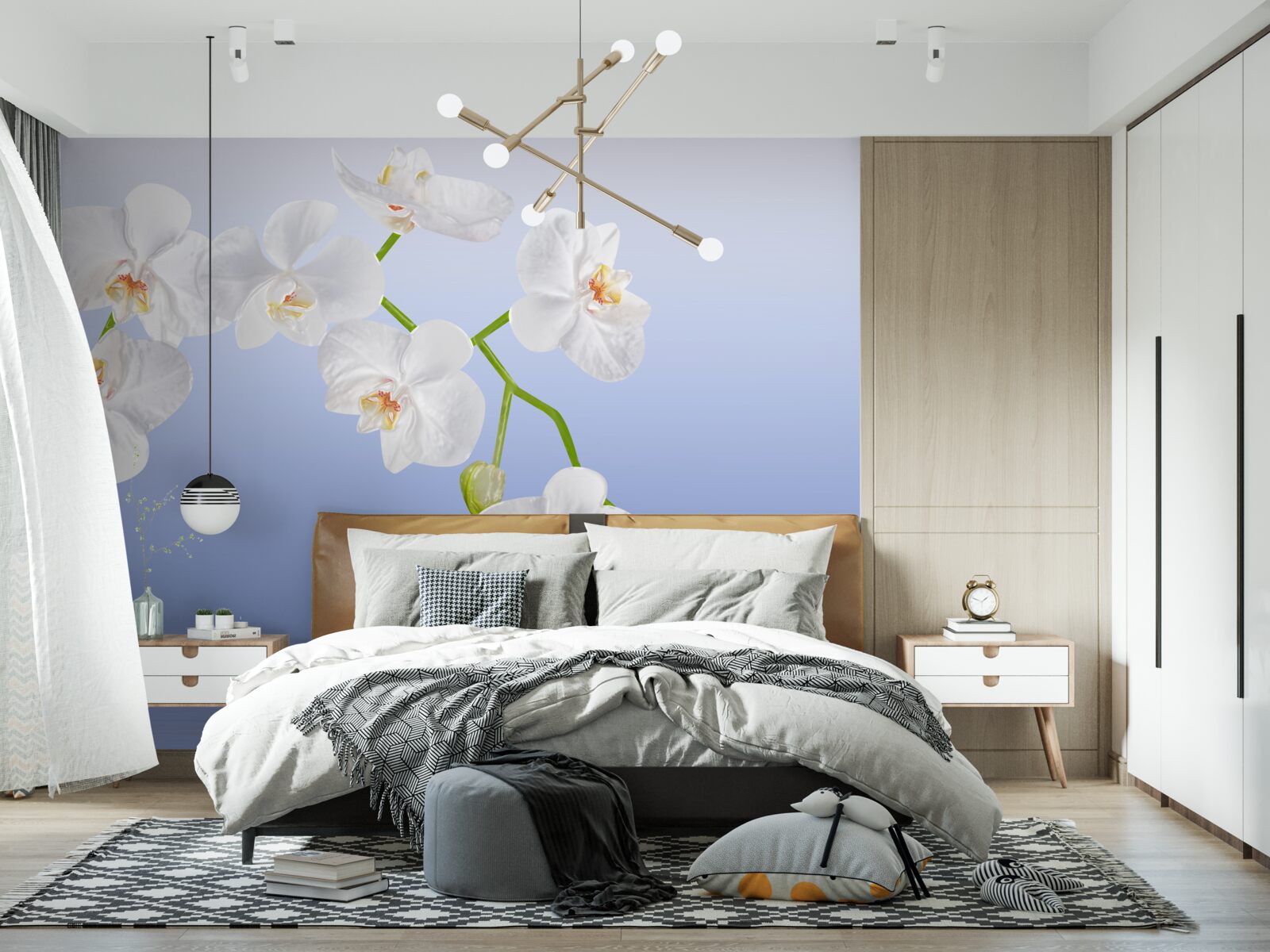 Фотошпалери Білосніжна орхідея над поверхнею води