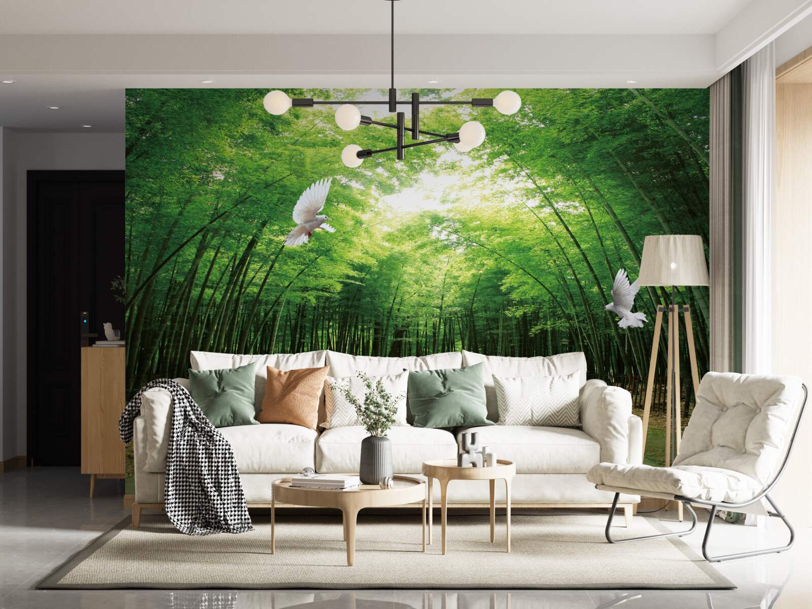 Фотошпалери зайти в ботанічний сад, озеленений і населений голубами