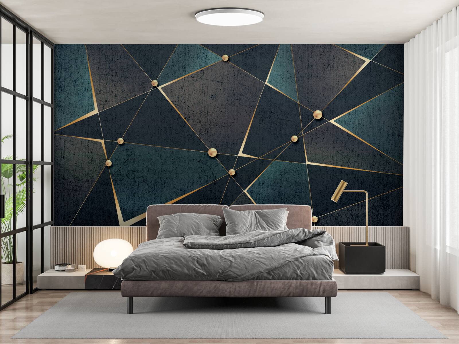 Фотошпалери спалахи світла в темній ночі