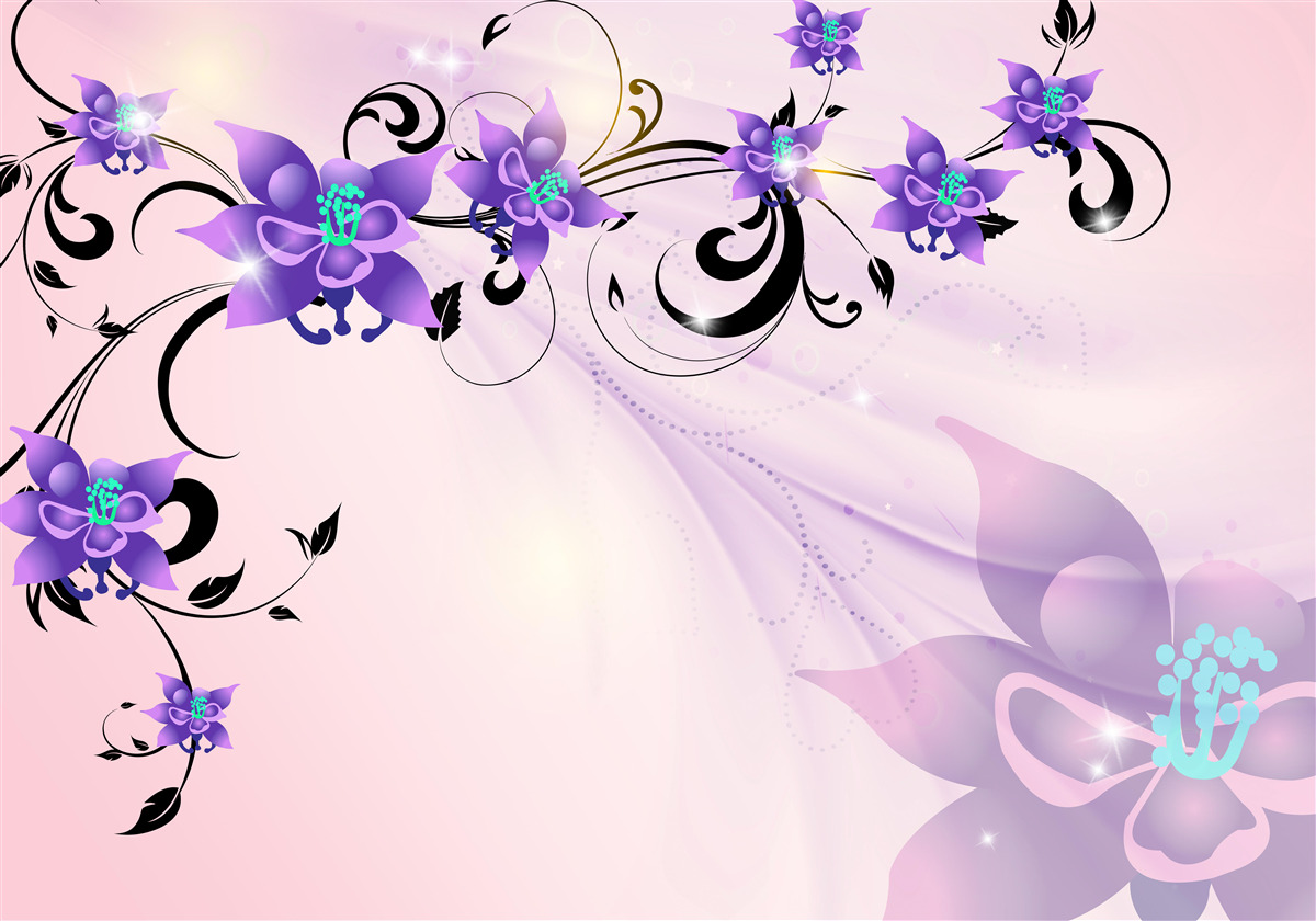 Фотошпалери сяйво фіалкових квітів