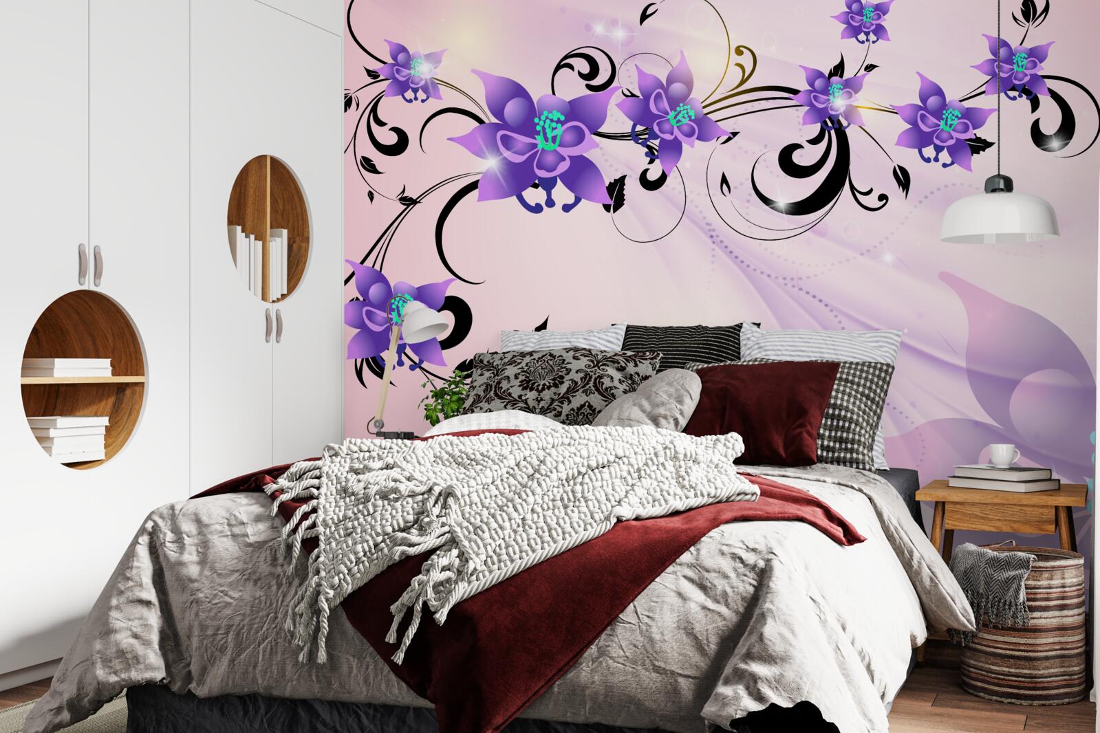 Фотошпалери сяйво фіалкових квітів