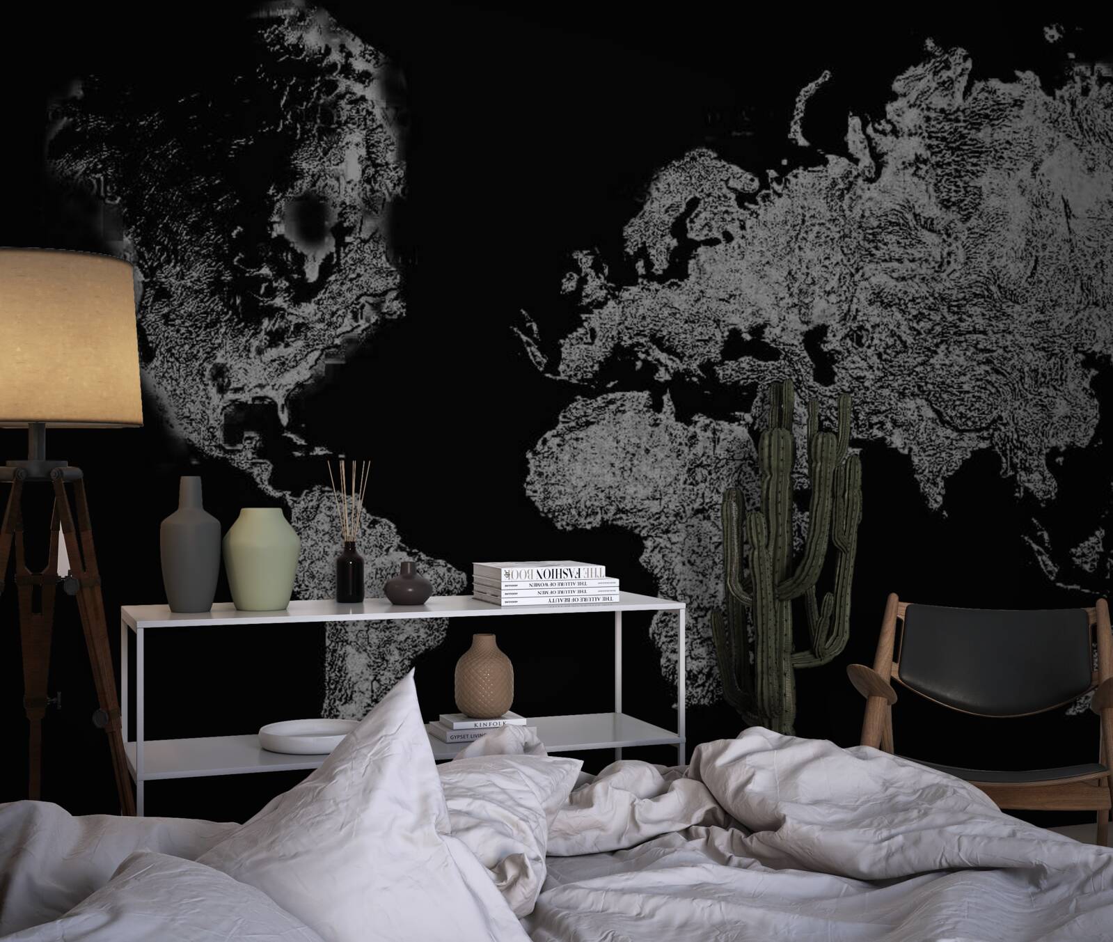 Фотошпалери карта світу з проекцією рельєфу