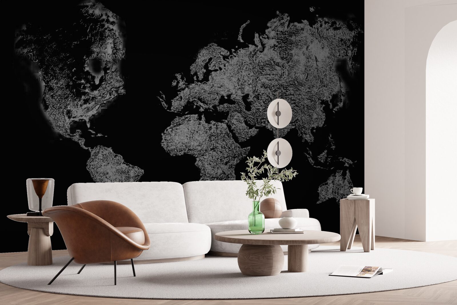 Фотошпалери карта світу з проекцією рельєфу