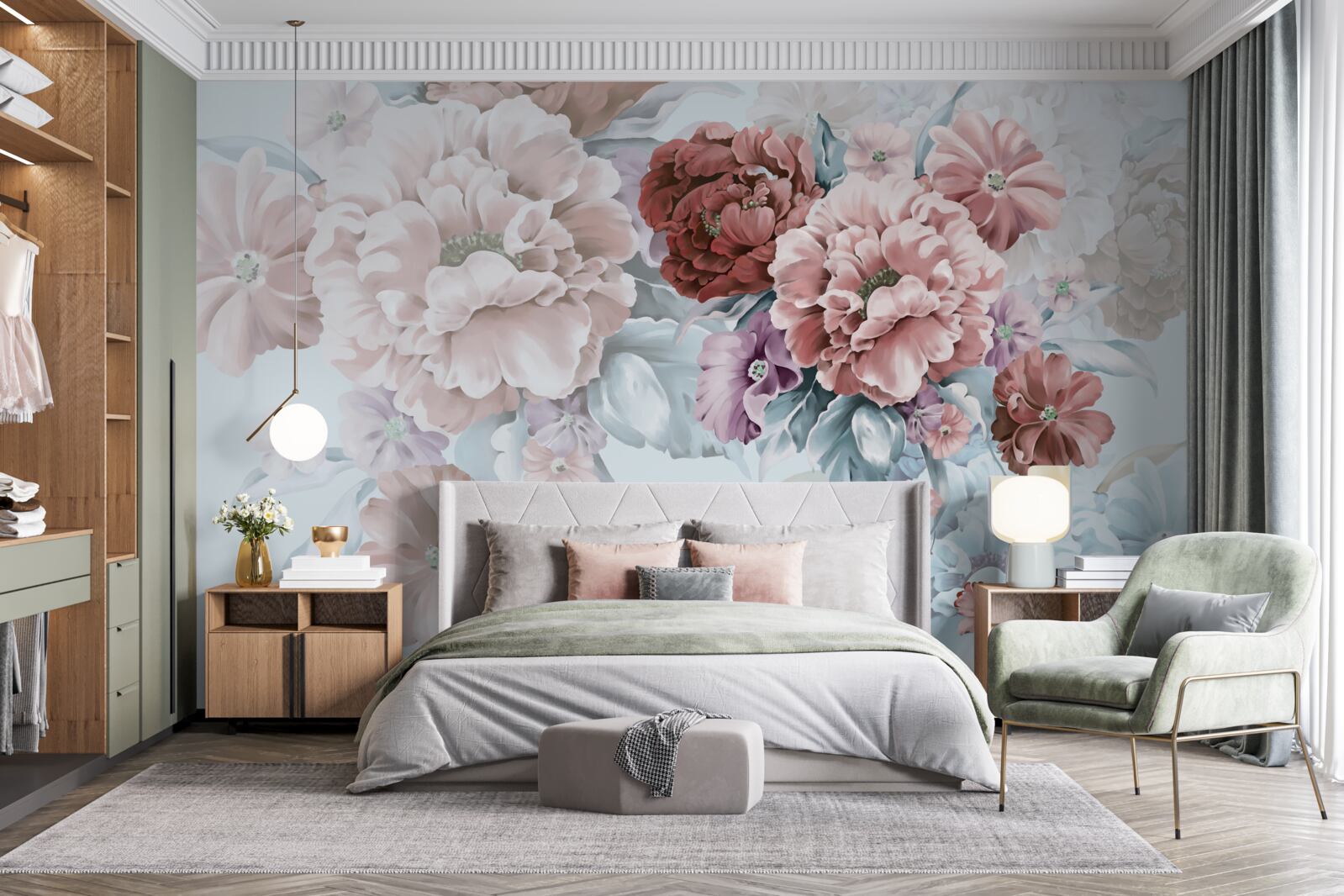 Фотошпалери сад півоній