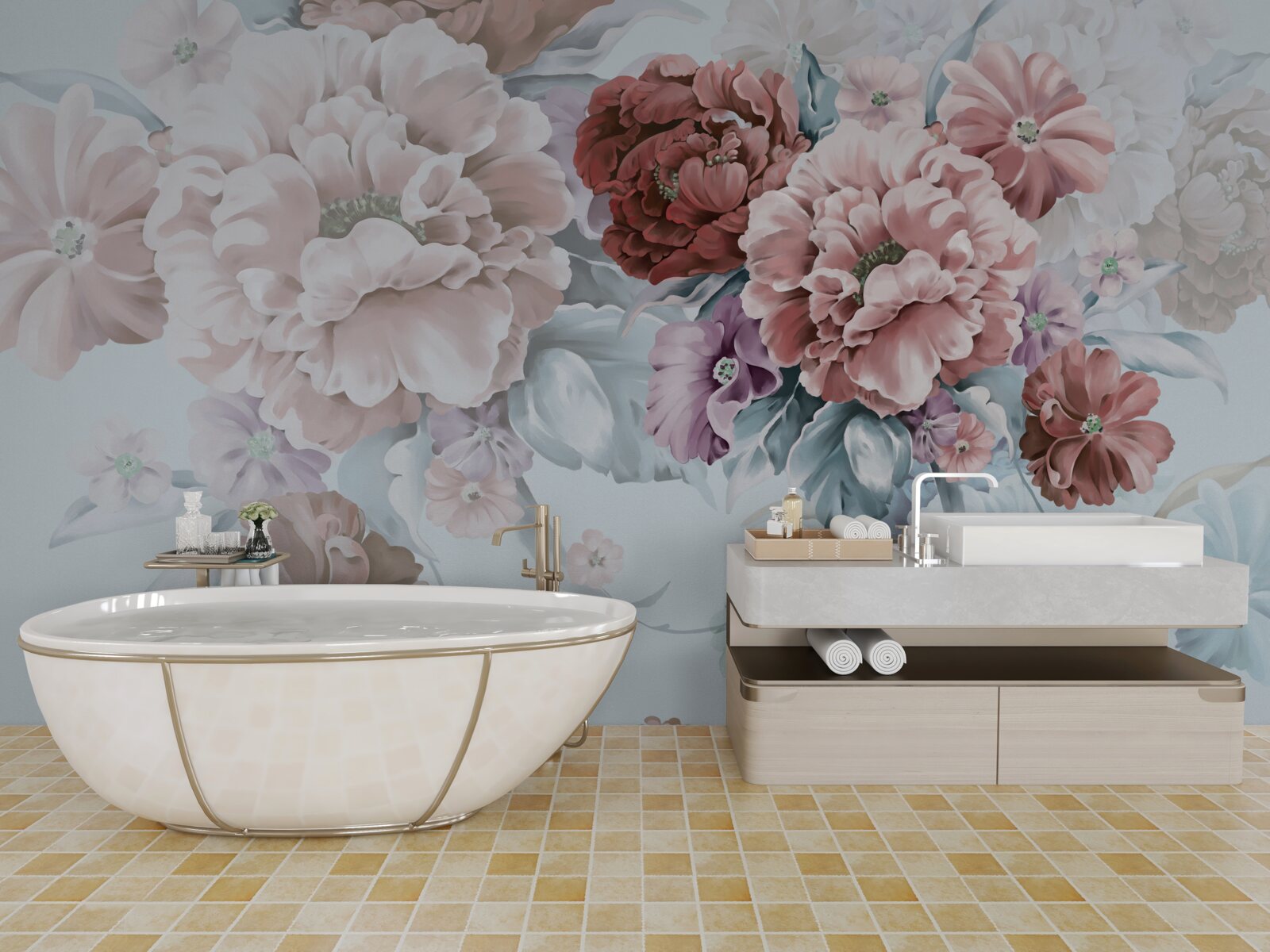 Фотошпалери сад півоній