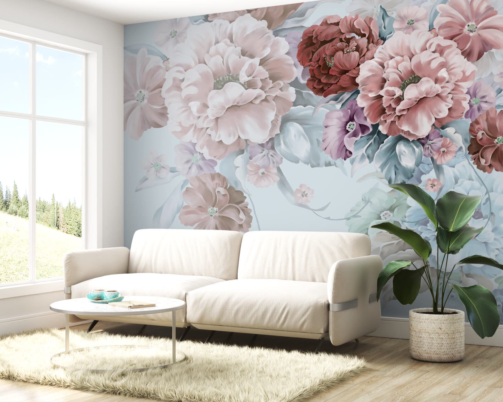 Фотошпалери сад півоній