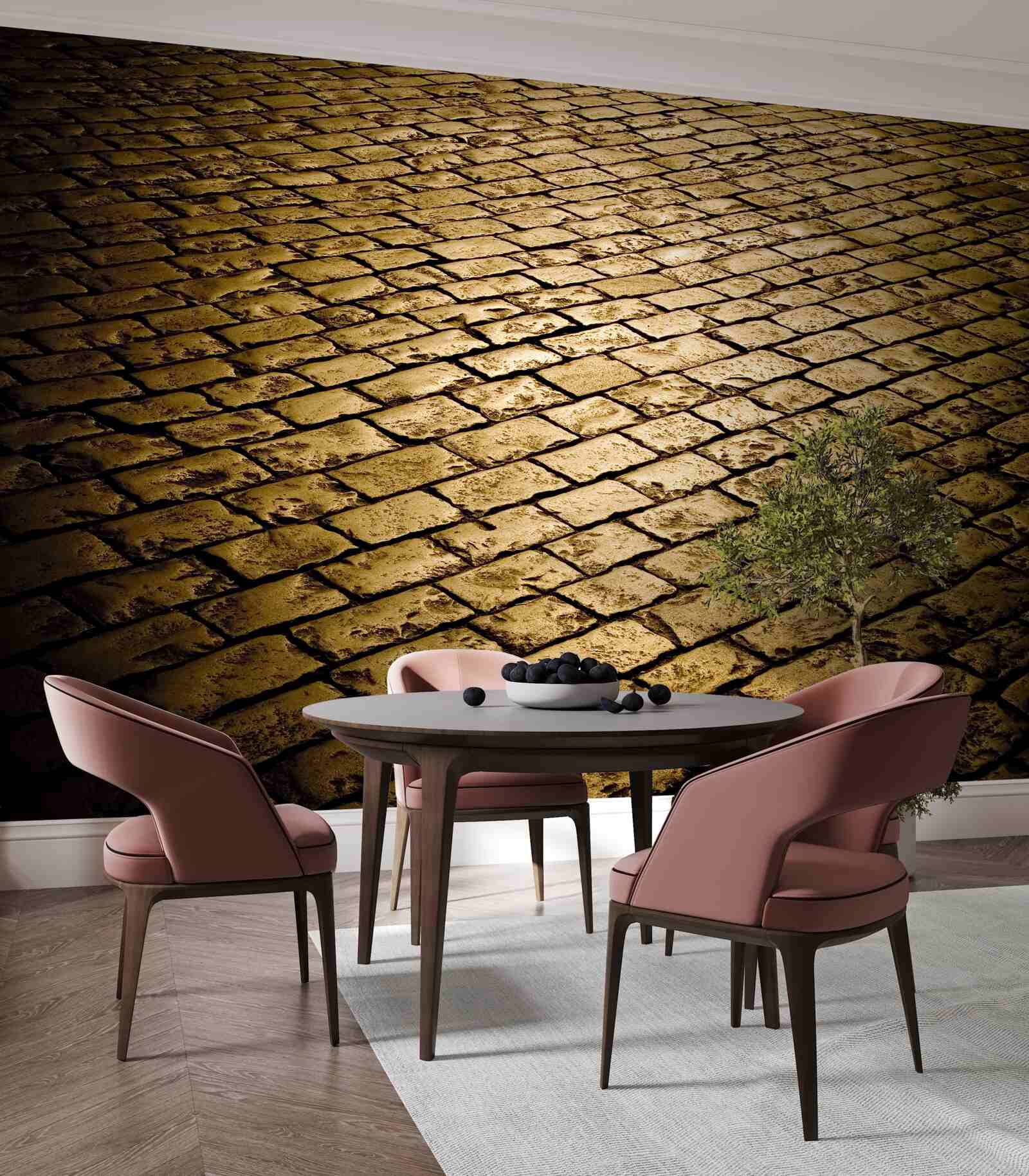 Фотошпалери бруківка, покладена ввечері