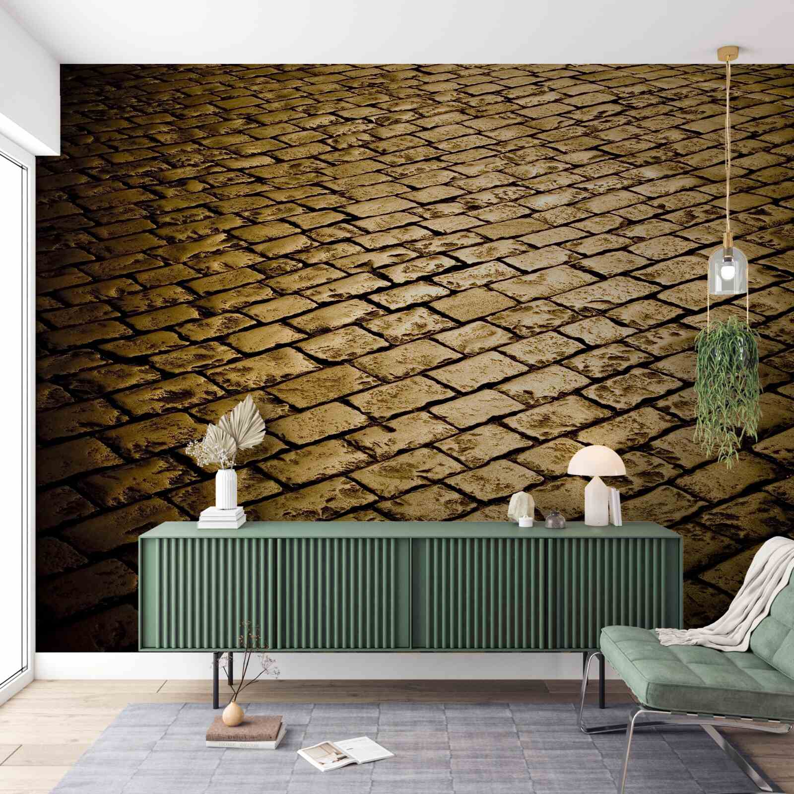 Фотошпалери бруківка, покладена ввечері