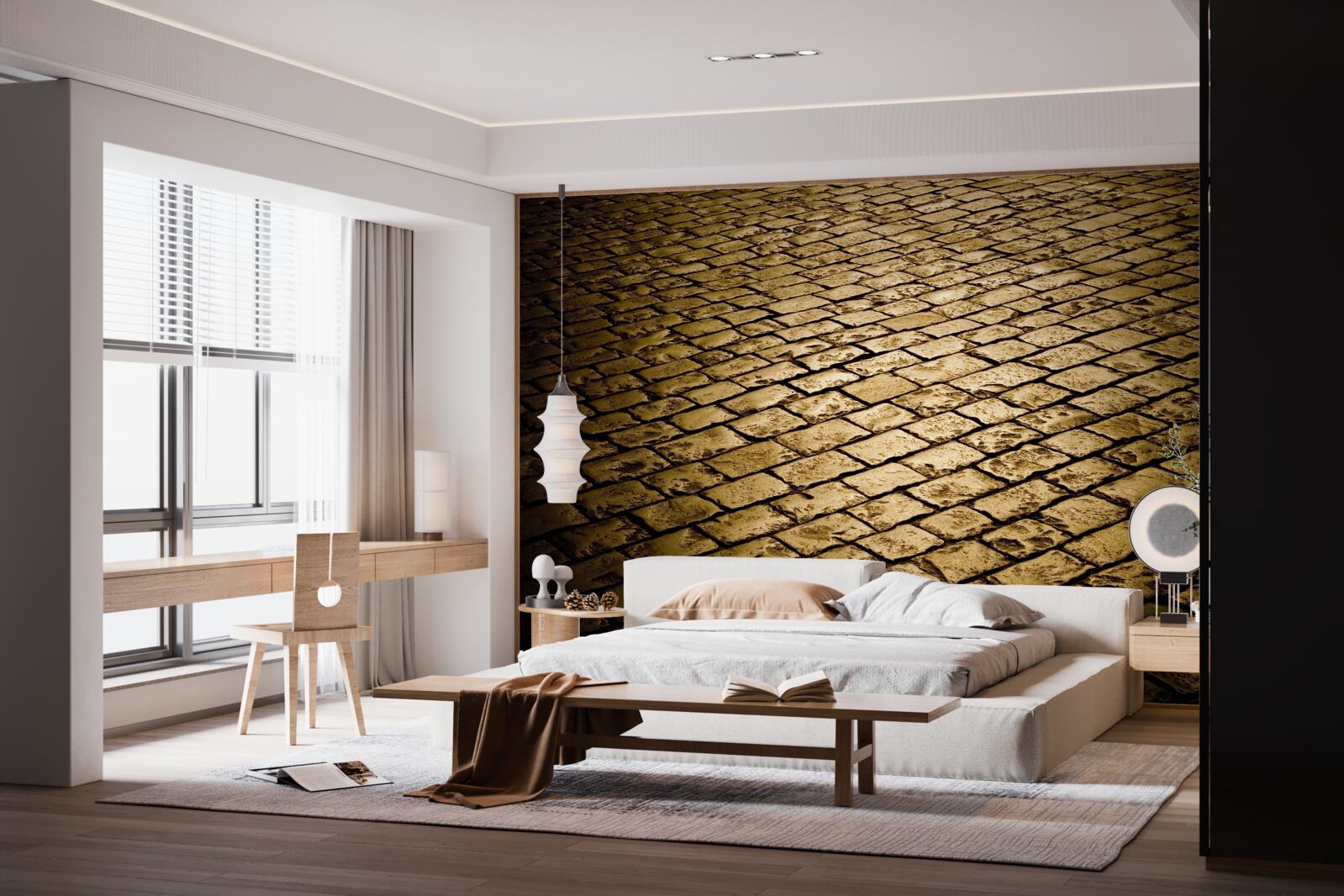 Фотошпалери бруківка, покладена ввечері