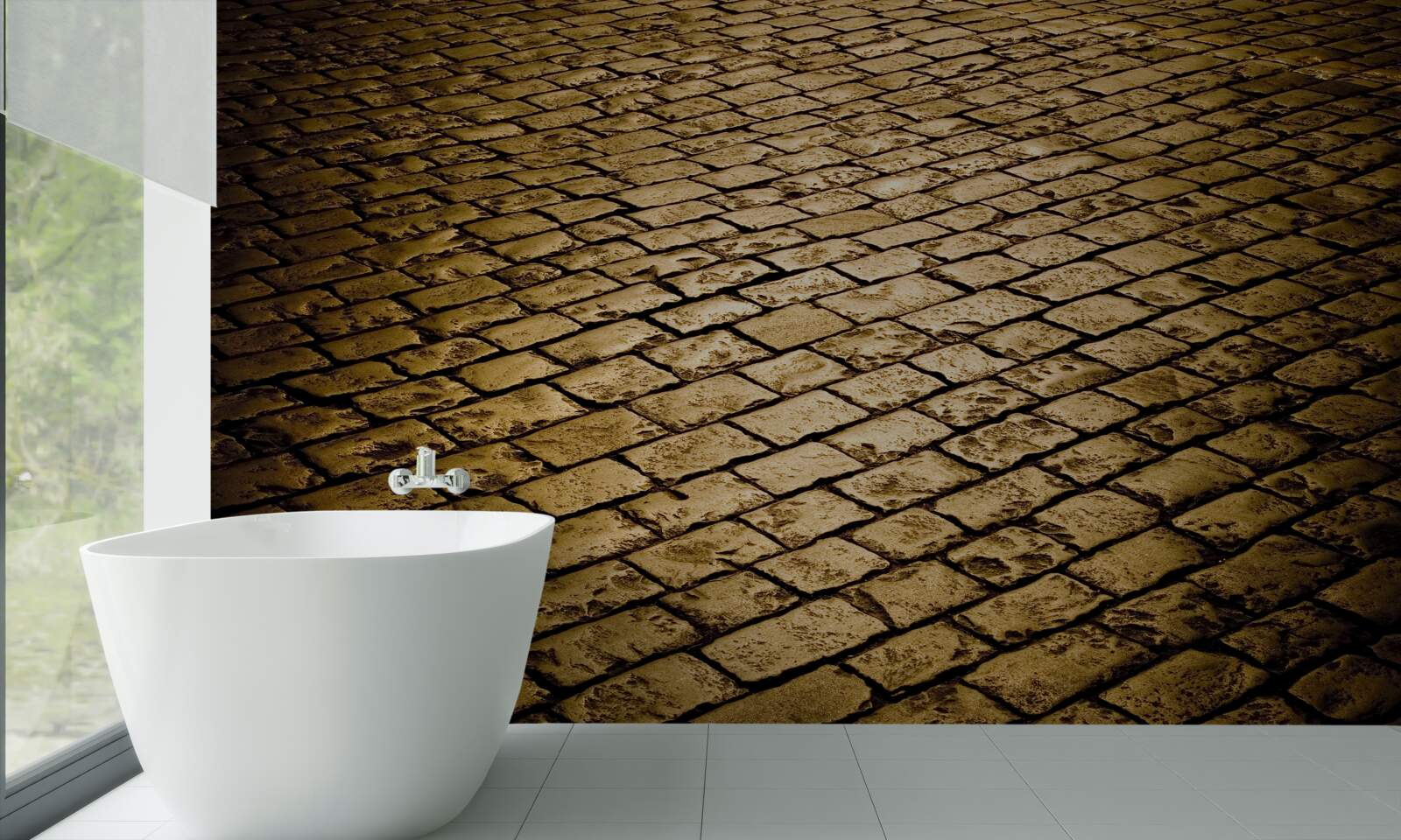 Фотошпалери бруківка, покладена ввечері