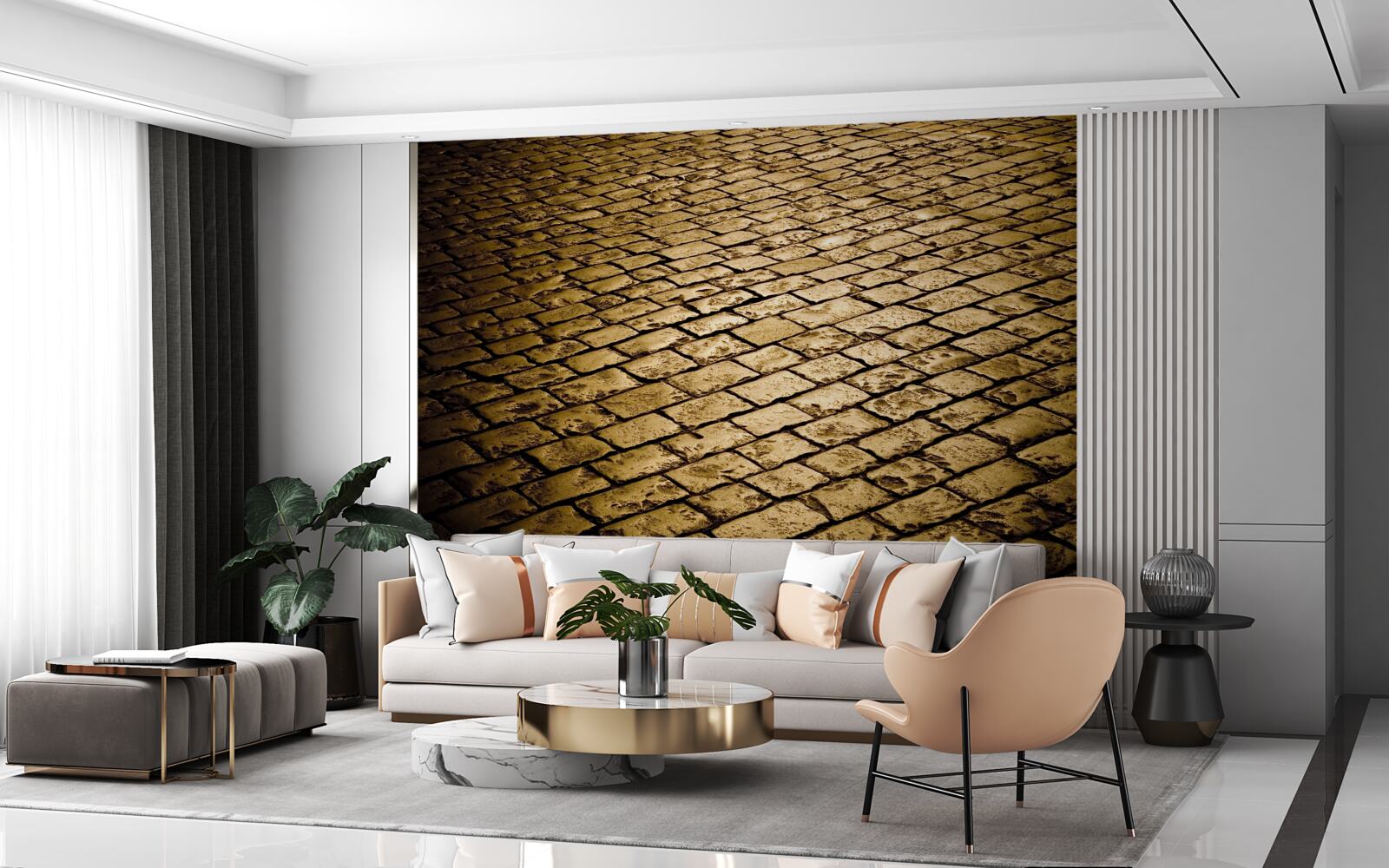 Фотошпалери бруківка, покладена ввечері