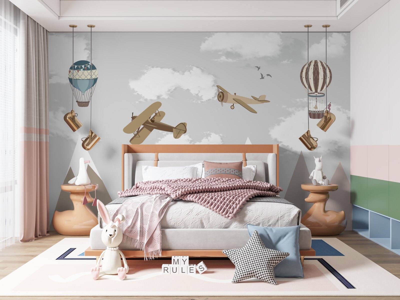 Фотошпалери пристрої, що ширяють над гірськими вершинами