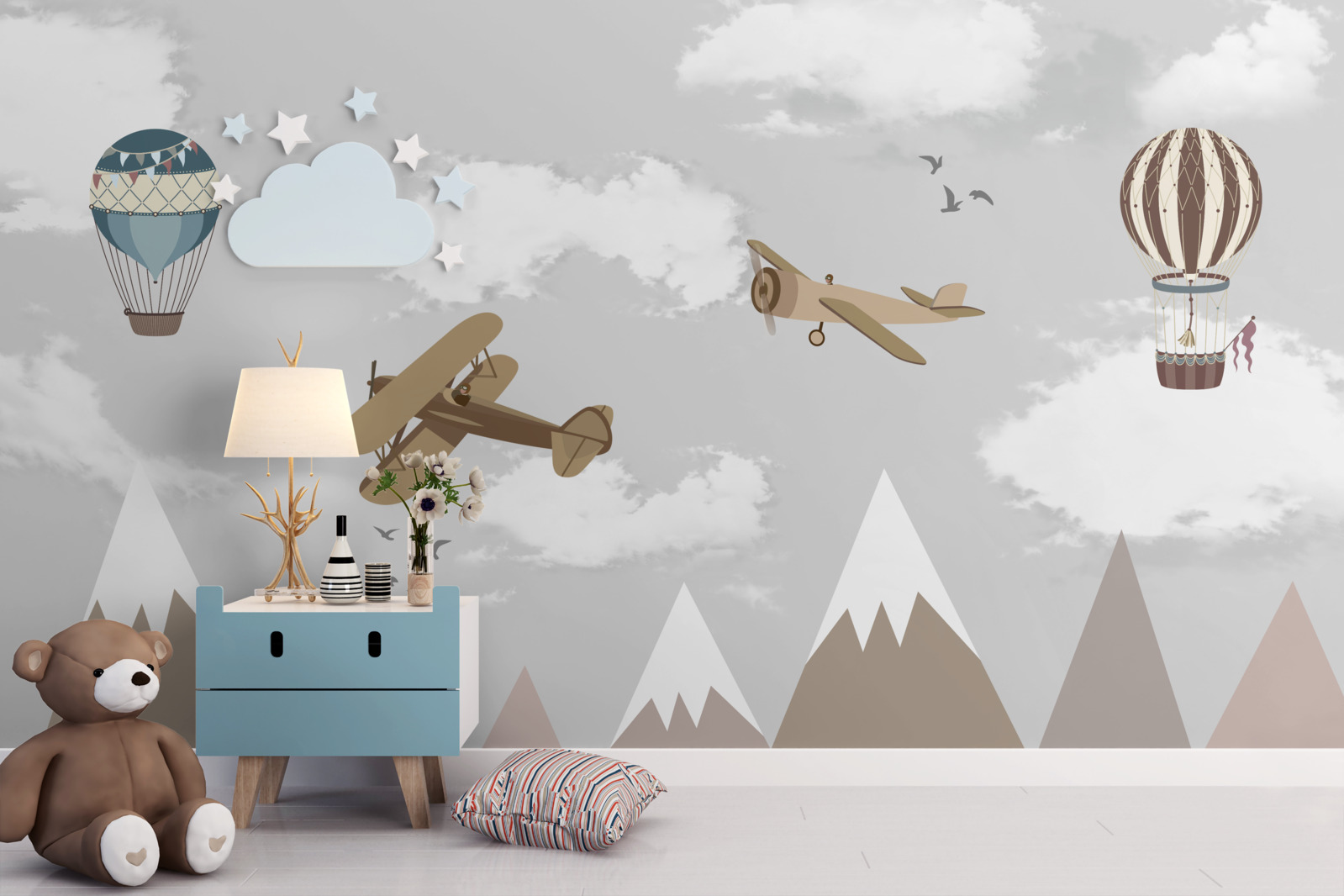 Фотошпалери пристрої, що ширяють над гірськими вершинами