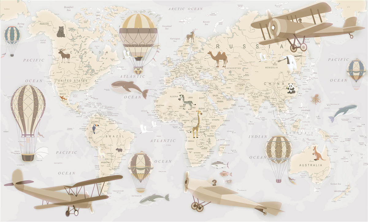 Фотошпалери карта світу з максимальною деталізацією