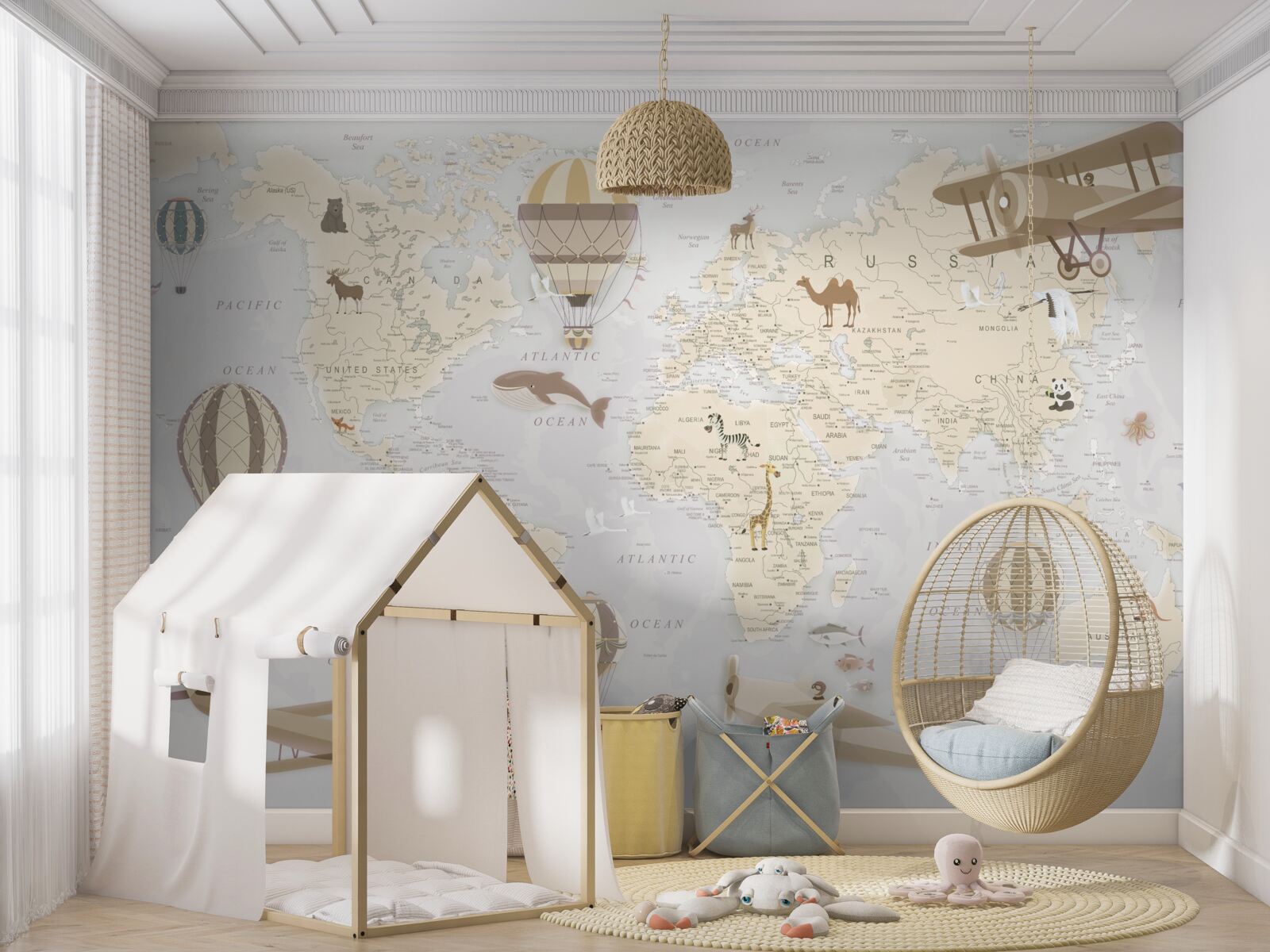 Фотошпалери карта світу з максимальною деталізацією