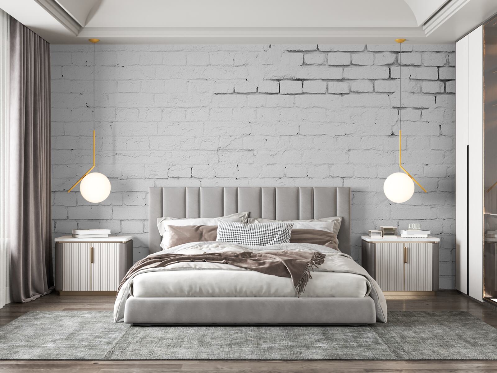 Фотошпалери облицювальна конструкція з білої кам'яної цегли