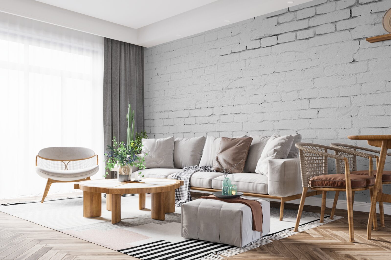 Фотошпалери облицювальна конструкція з білої кам'яної цегли