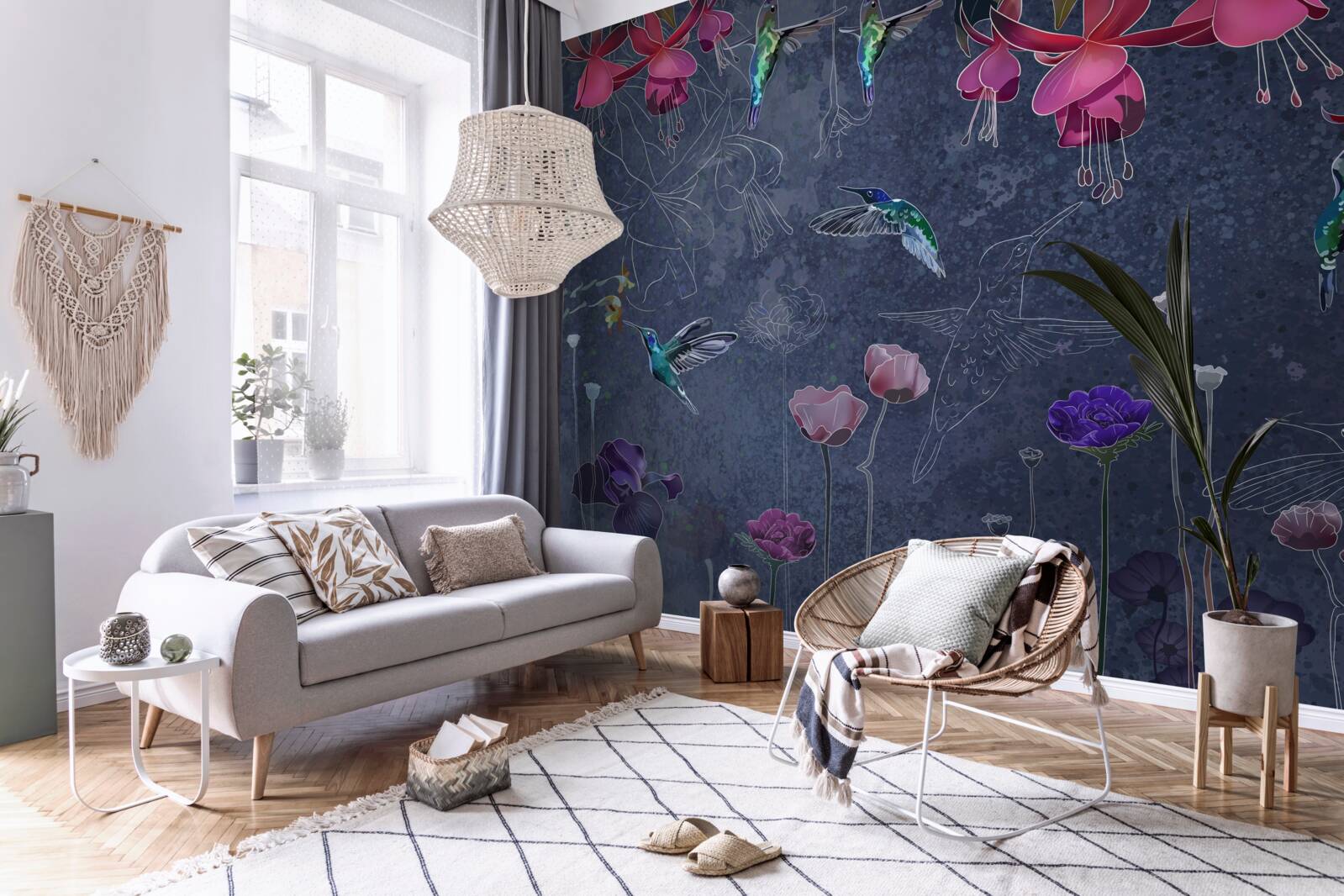 Фотошпалери квітковий нектар - напій для колібрі