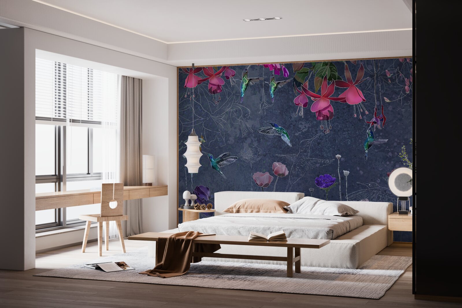 Фотошпалери квітковий нектар - напій для колібрі