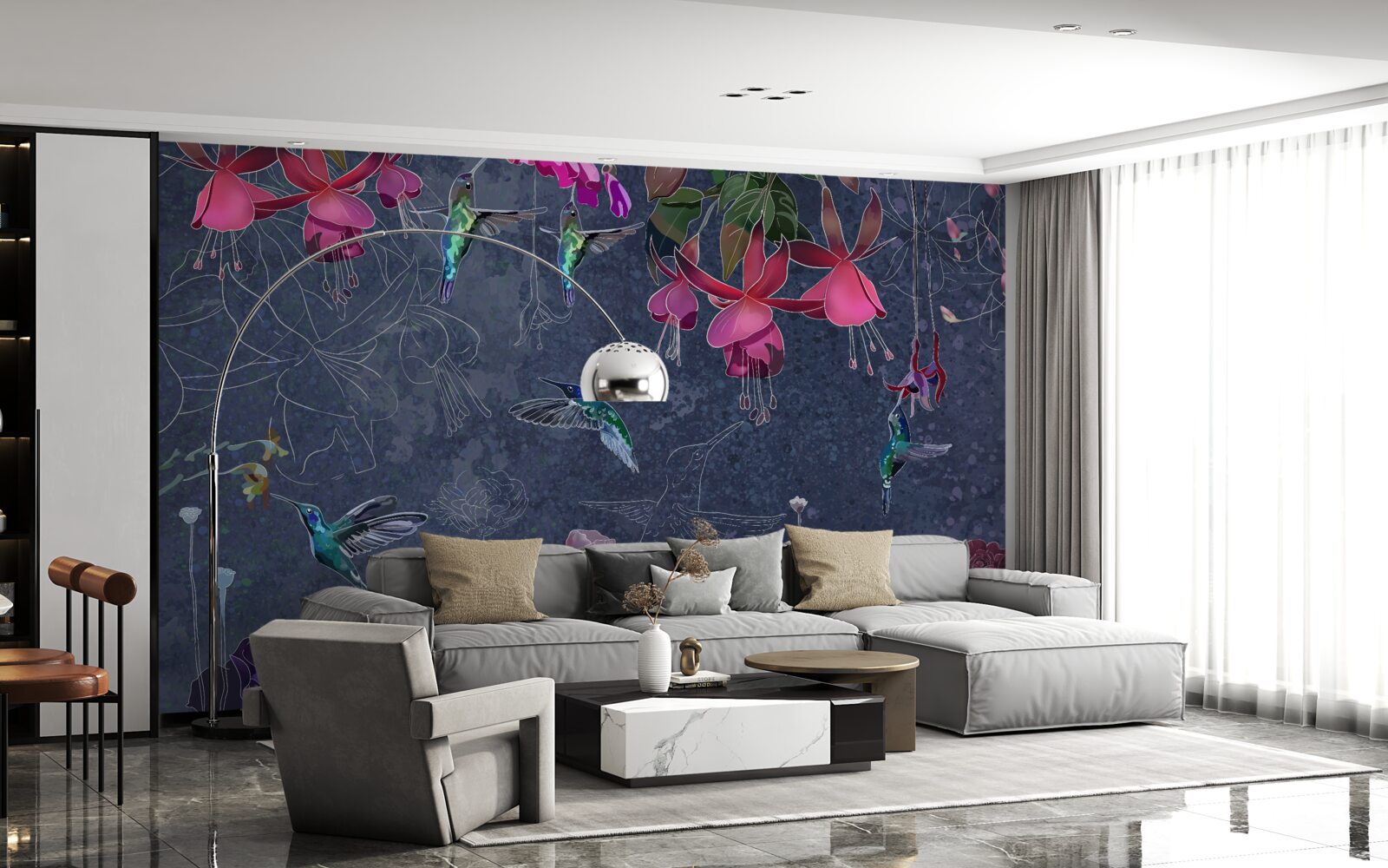 Фотошпалери квітковий нектар - напій для колібрі