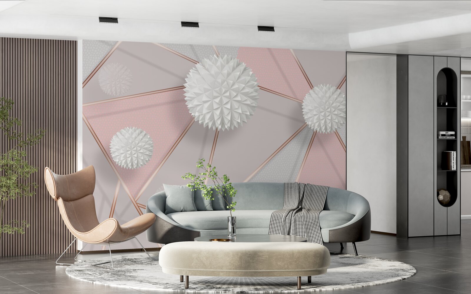 Фотошпалери білі кульки, що здіймаються на ароматному тлі