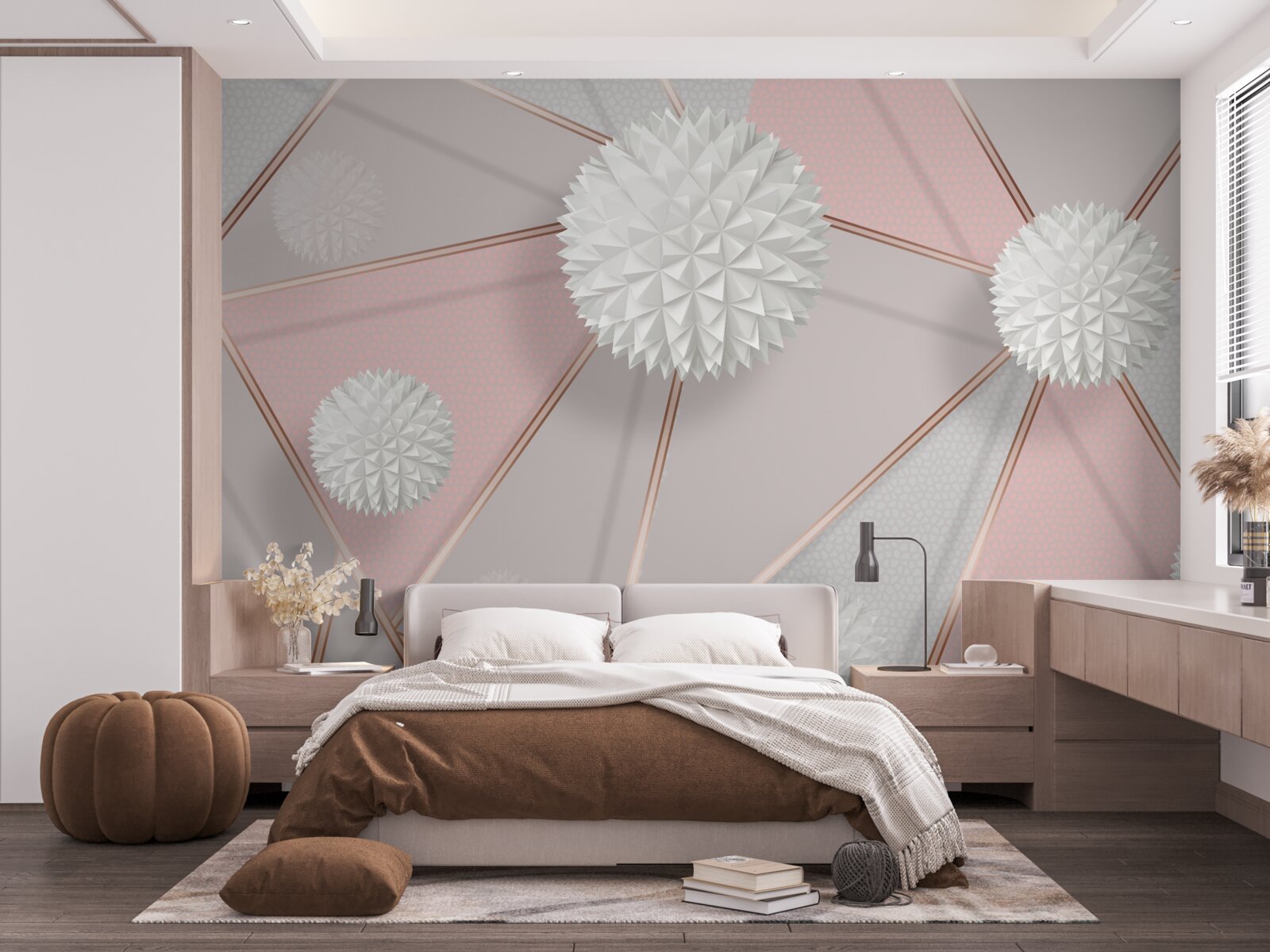 Фотошпалери білі кульки, що здіймаються на ароматному тлі