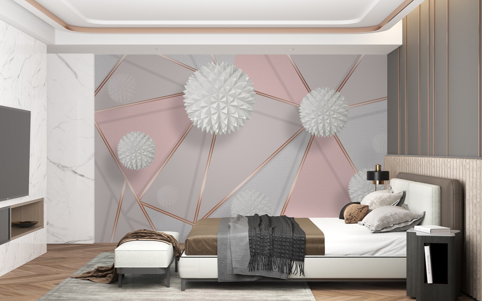 Фотошпалери білі кульки, що здіймаються на ароматному тлі