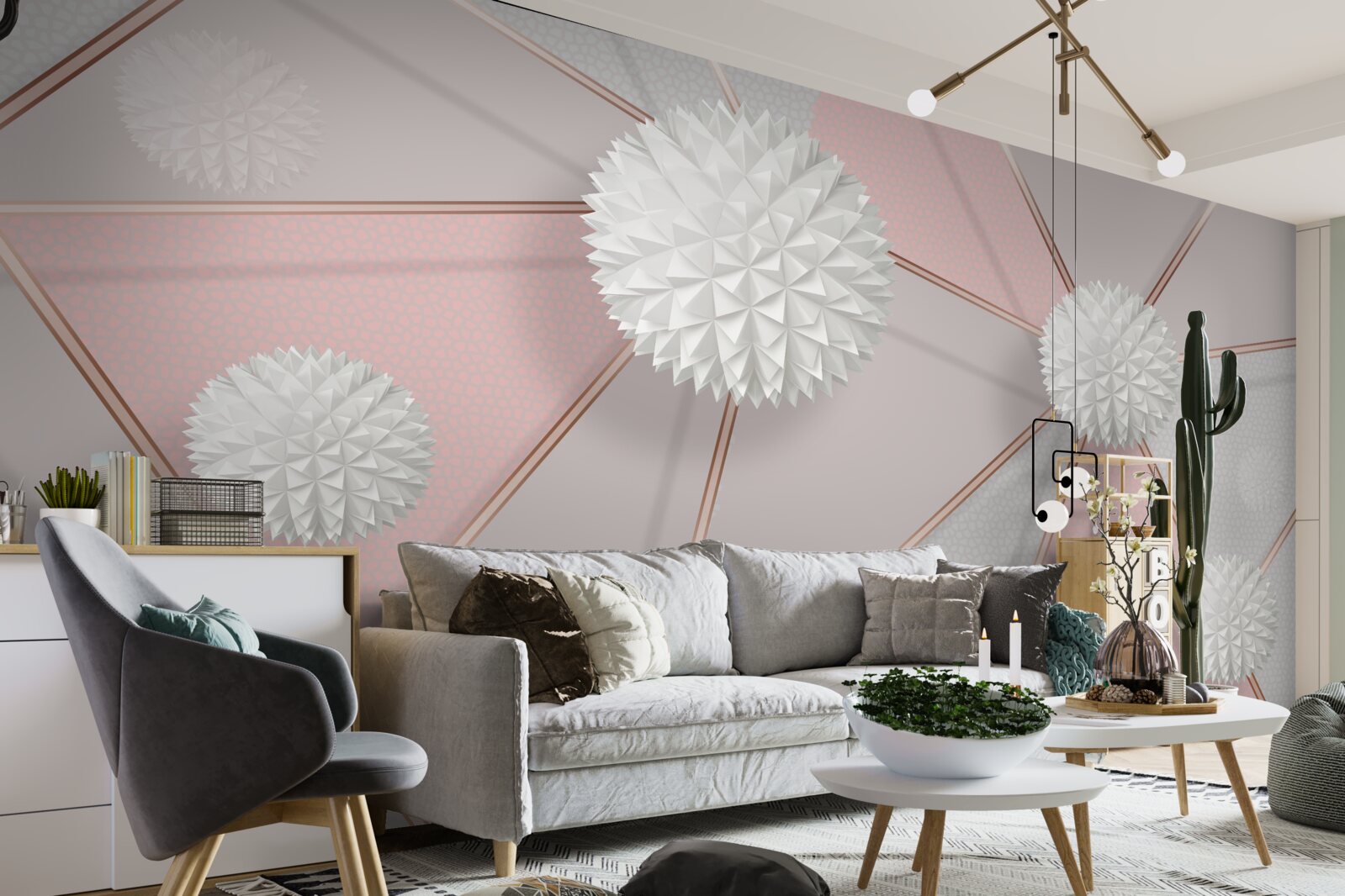 Фотошпалери білі кульки, що здіймаються на ароматному тлі