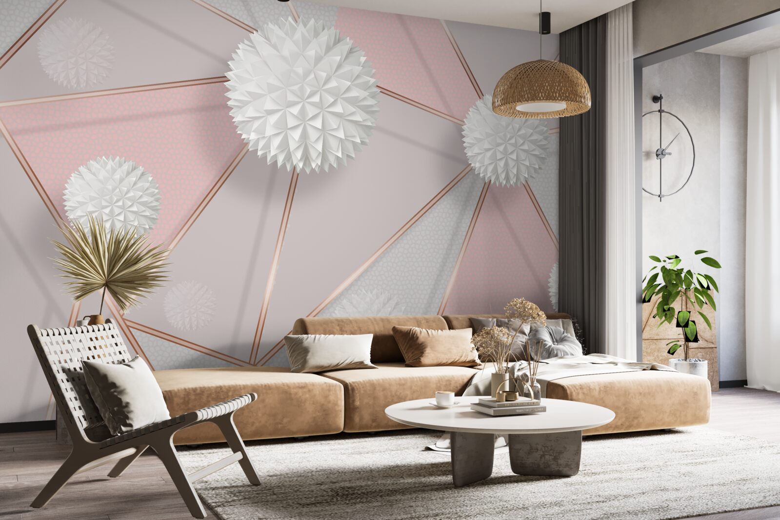 Фотошпалери білі кульки, що здіймаються на ароматному тлі