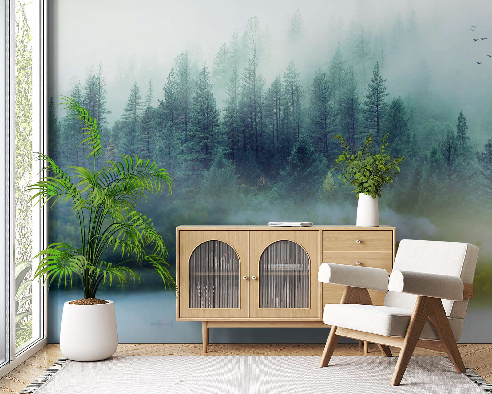 Фотошпалери заворожуюча тиша в туманному лісі