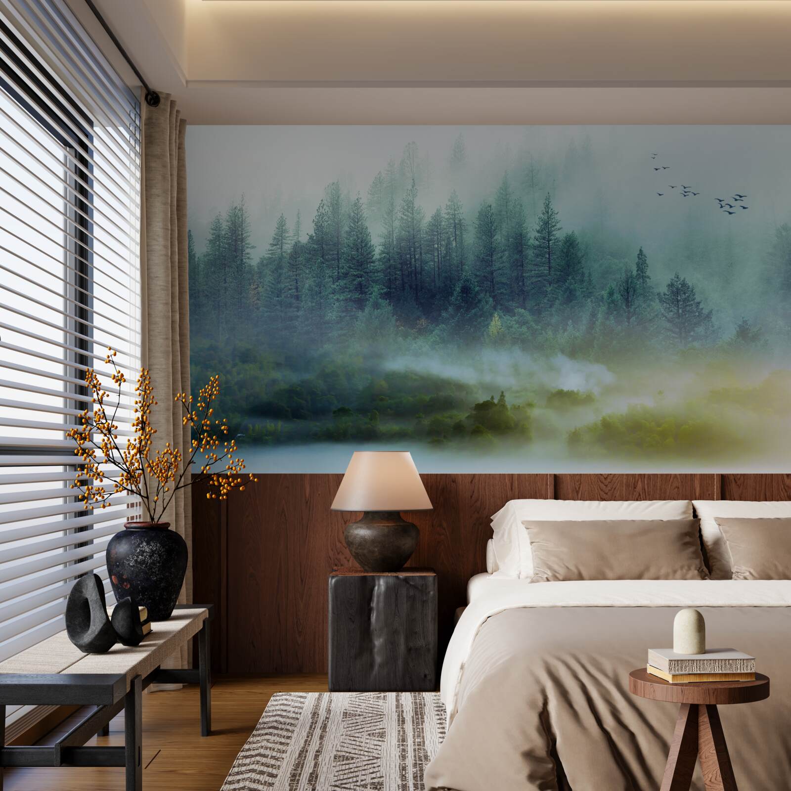 Фотошпалери заворожуюча тиша в туманному лісі