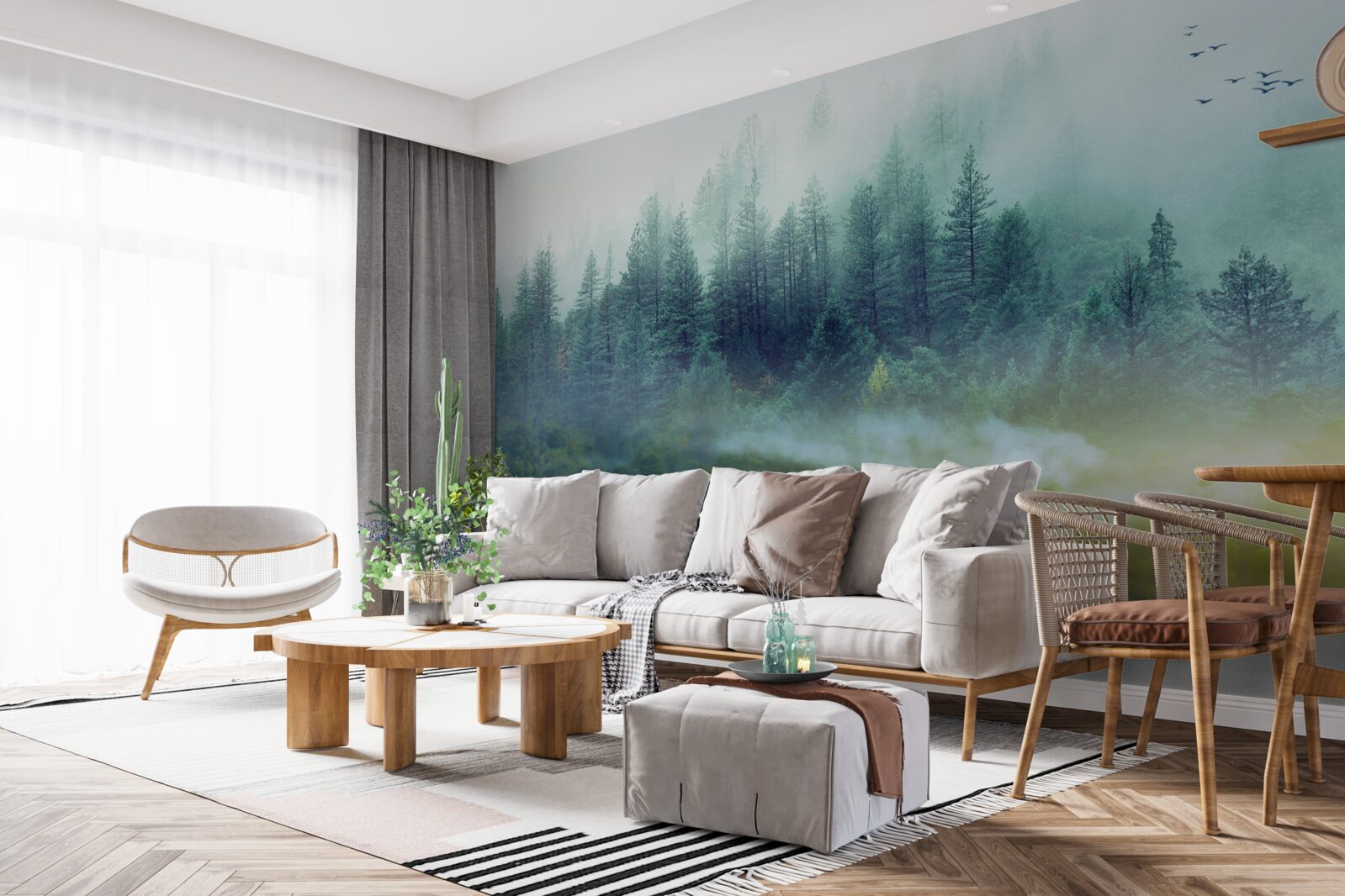 Фотошпалери заворожуюча тиша в туманному лісі