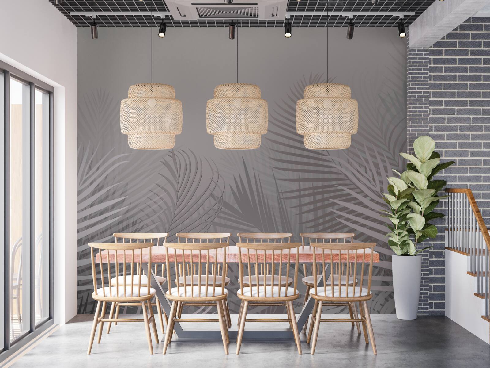 Фотошпалери час димного світанку в тропічному лісі