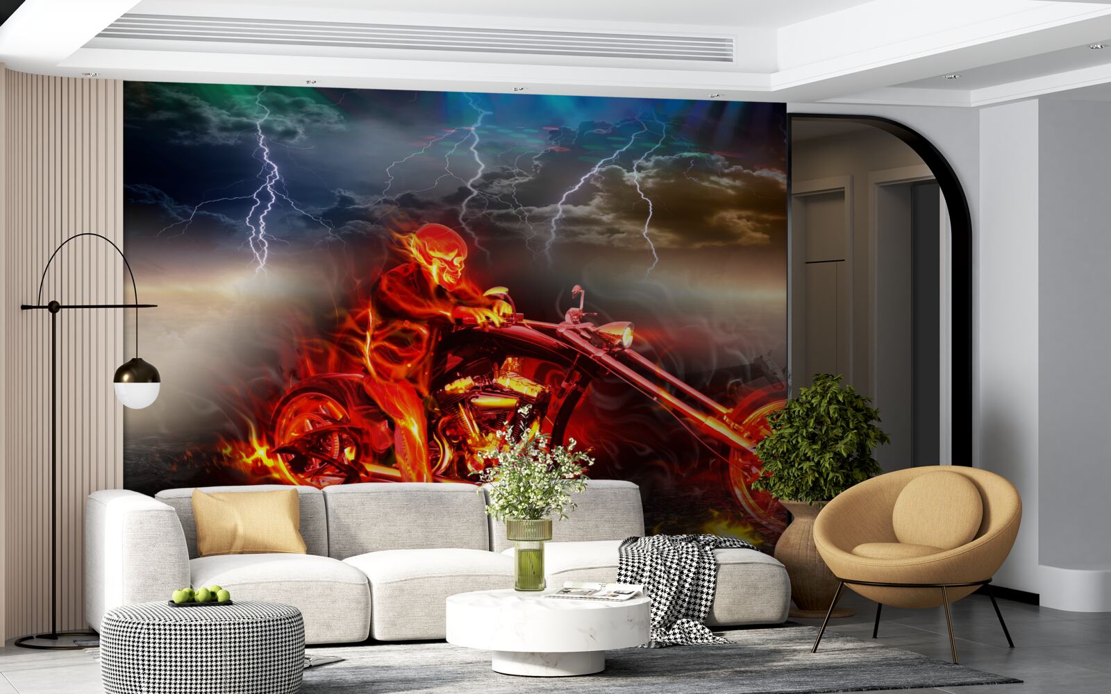 Фотошпалери велосипедист у вогні