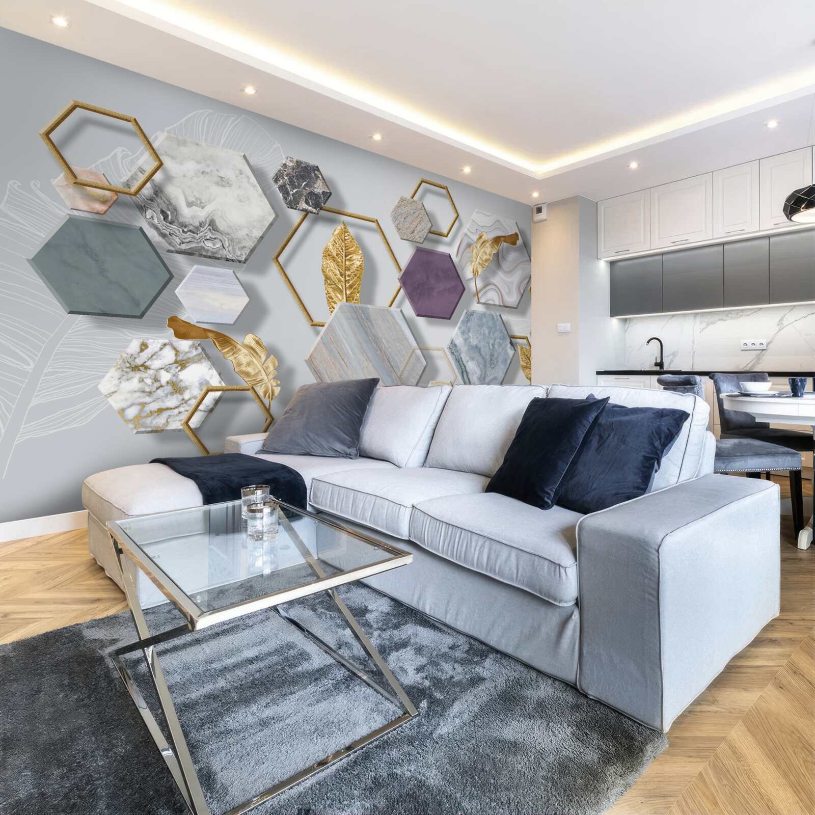 Фотошпалери п'ятикутники з різним вмістом