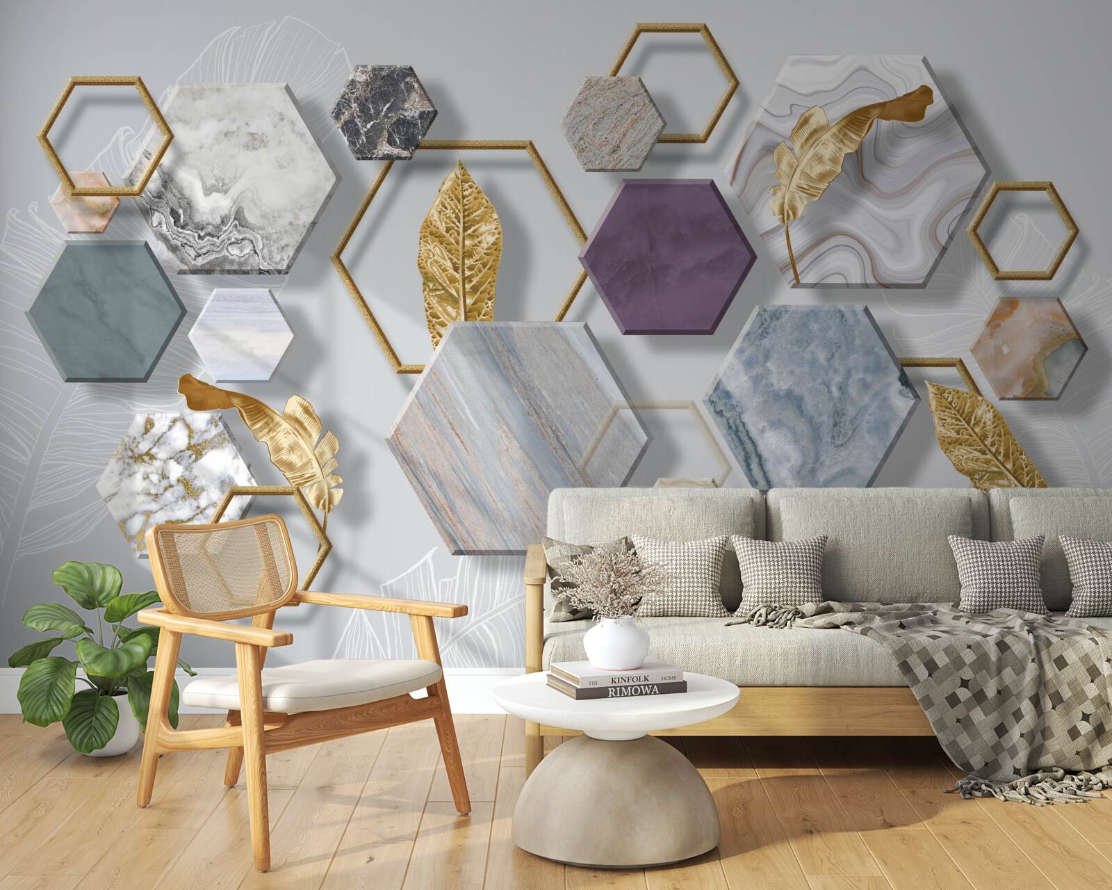 Фотошпалери п'ятикутники з різним вмістом