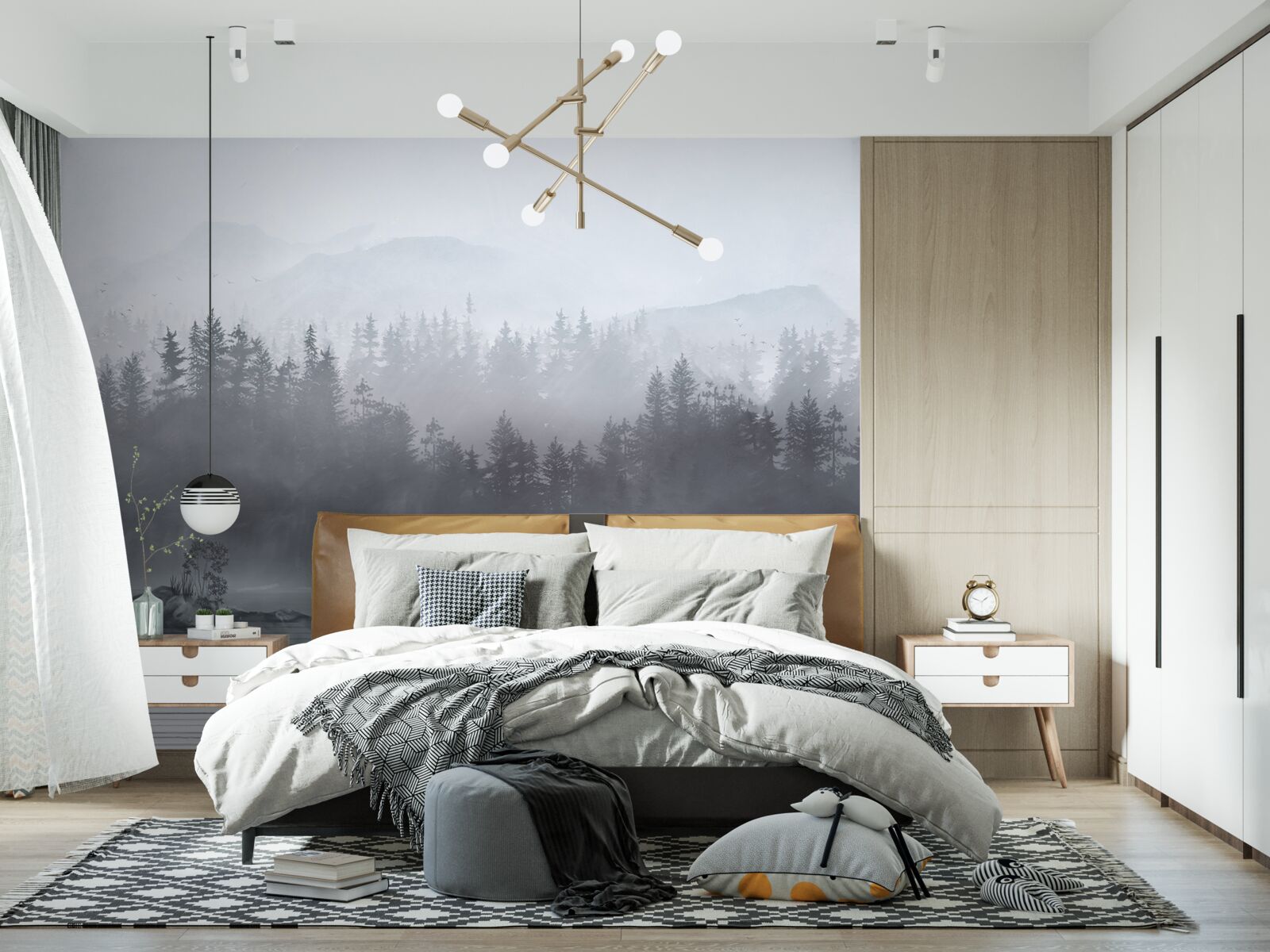 Фотошпалери Журавель живе самотньо на скелі посеред озера